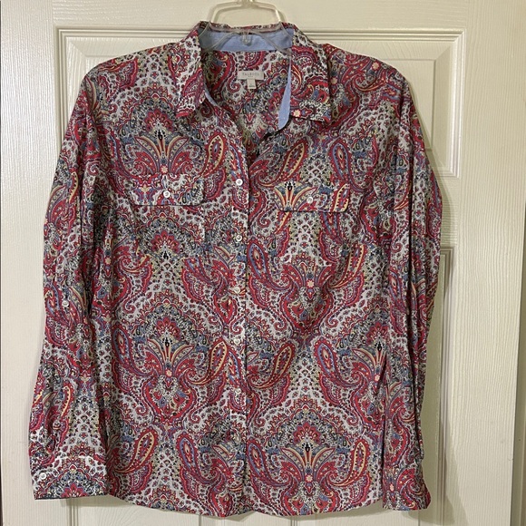 Talbots Paisley Button Down Shirt - Picture 2 of 9